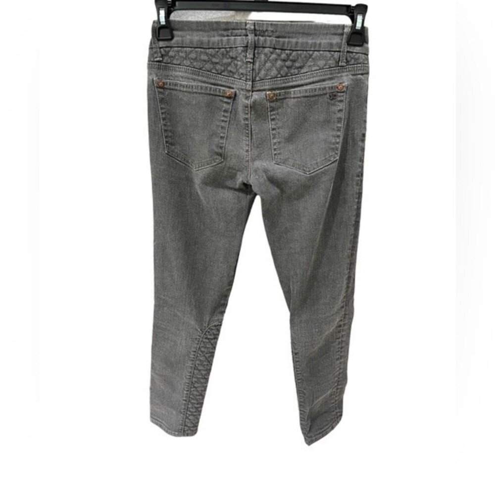 Joe's Jeans Chelsea Grey Quilted Trim Moto Style Ankle Jean Size 28